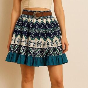 Vintage 1980s 80s 90s 1990 western style circle skirt large brand Roughride